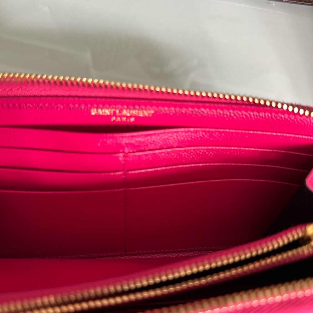 Saint Laurent YSL Monogram Large Zip Wallet in Grained Leather - Picture 7 of 11